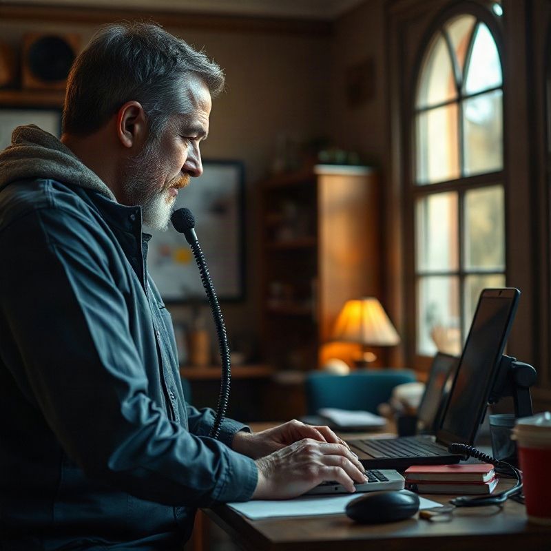 Servisný pracovník pri rozhovore so zákazníkom nad telefónom